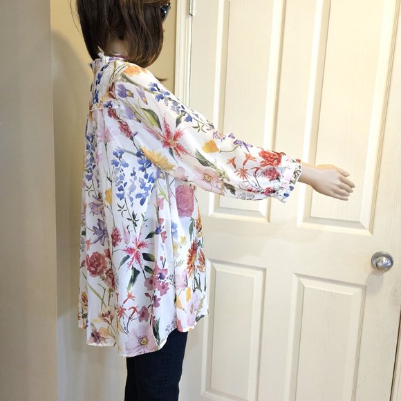 eShakti, Floral loose fitting long sleeve blouse - Picture 11 of 15